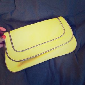 Faux leather Clutch in yellow