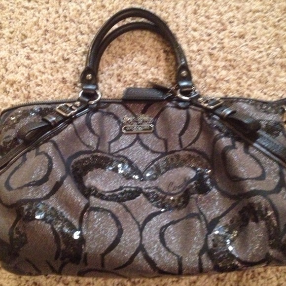 Coach purse with black sequins