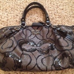 Coach purse with black sequins