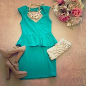 Seafoam green peplum dress