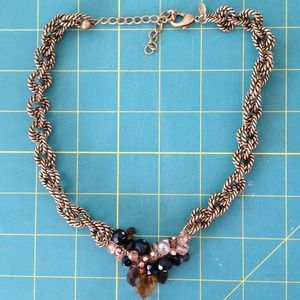 Brass links and bead necklace