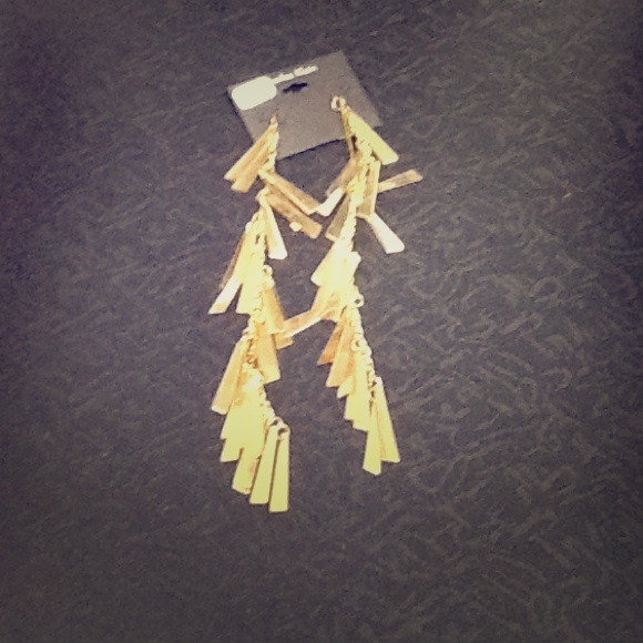 Long Gold Fashionable Earrings