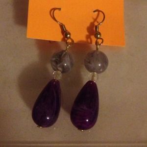 Purple handmade earrings