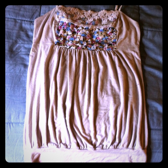 Floral Gray beautiful tank
