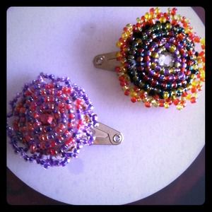 Authentic NativeAmerican hand beaded hair barnette