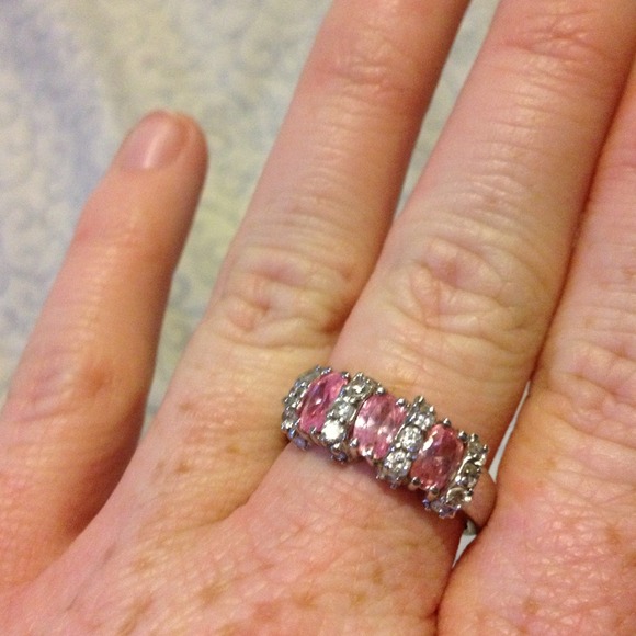 Pink and diamond ring
