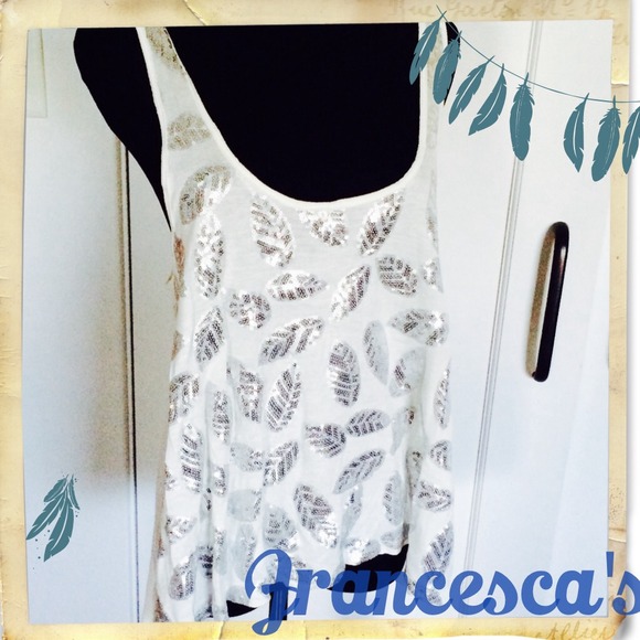Tops - White tank with sequins