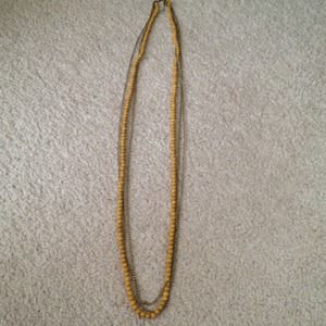 Mustard and chain necklace