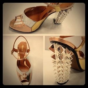 Fendi "Polifonia" metallic spiked sandals
