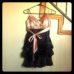 "Speechless" pink and black satin dress! Worn once
