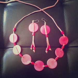 Handmade! Unique pink set.