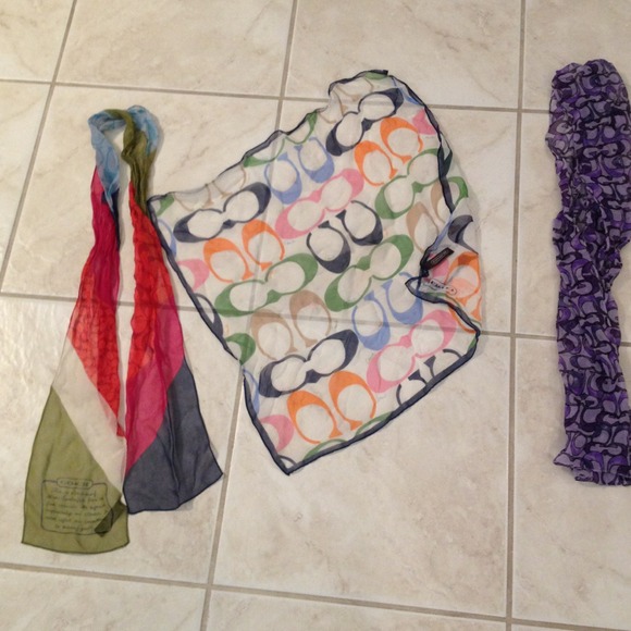 Coach Accessories - Coach silk scarf purple one available