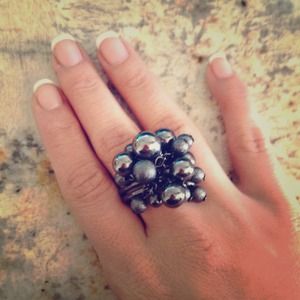 Black metallic ring.