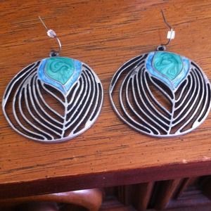 Green/blue swirled earrings