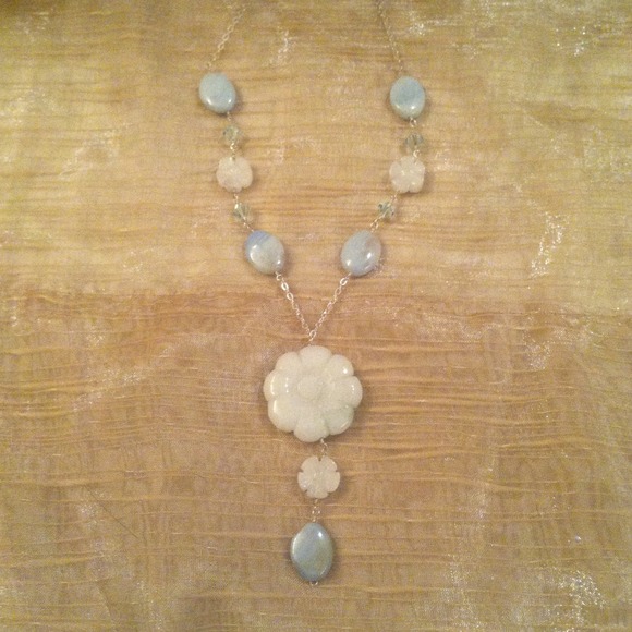 Green Jade and Swarovski necklace