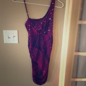 Pretty purple party dress! Unique straps!