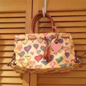 Dooney & Burke Hearts Tiny Tassel Tote