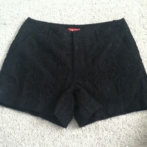 Black lace high waisted shorts