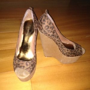 Cheetah print wedges