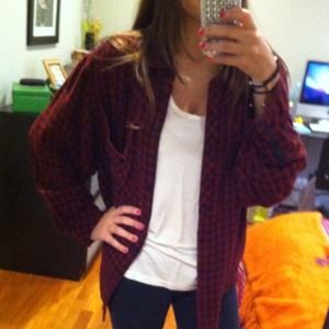 Ecoté thin baggy flannel