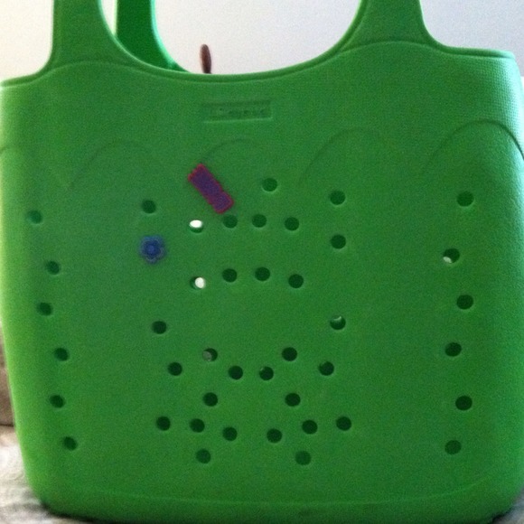 Lime Green LadyBug Beach Tote