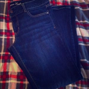 AE Artist stretch dark wash jeans