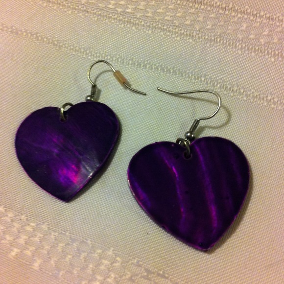 Purple Heart earrings