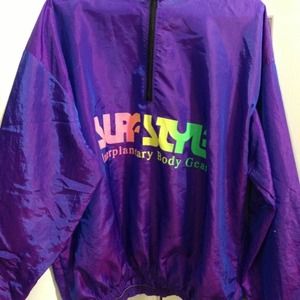 Surf style vintage rain windbreaker jacket purple