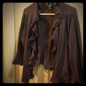 xl-1x brown  ruffle shrug
