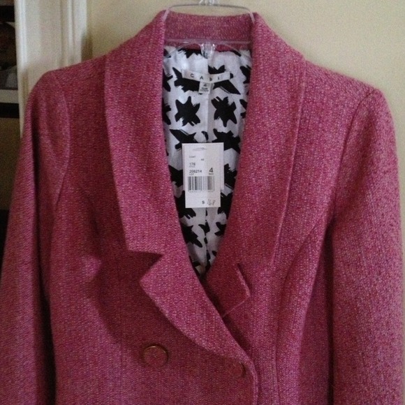 Pink CAbi coat size 4 NWT $168 gold snaps