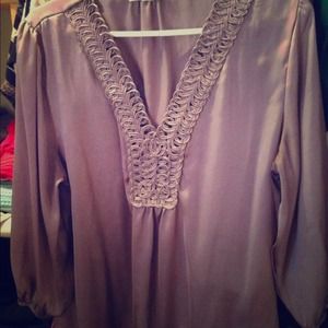 Silky tan dress shirt