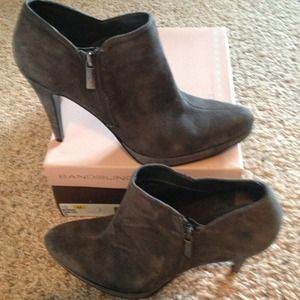 Bandolino Grey suede booty heels