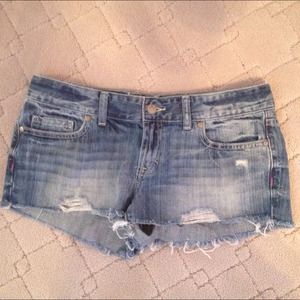 Distressed Denim Shorts