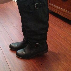 black bamboo riding boots