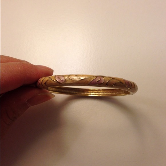 Thin enamel bracelet ghw light pink/creme