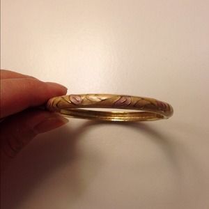 Thin enamel bracelet ghw light pink/creme