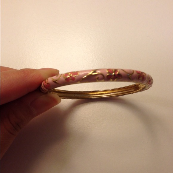 Thin enamel bracelet ghw pink