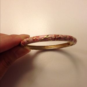 Thin enamel bracelet ghw pink