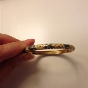 Thin enamel bracelet ghw blue/white