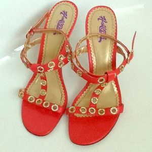 Orange with diamond rivet sandals BRAND NEW