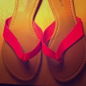 -REDUCED PRICE- Bright pink flip flops