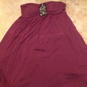 Plum jeweled tubetop dress