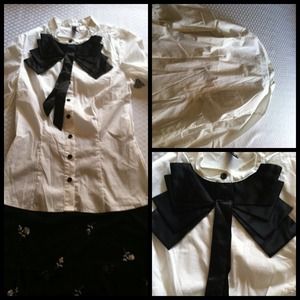 Cute bow long sleeve shirt H&M