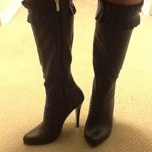 Black leather boots
