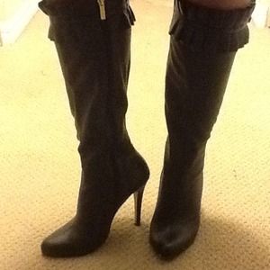 Black leather boots