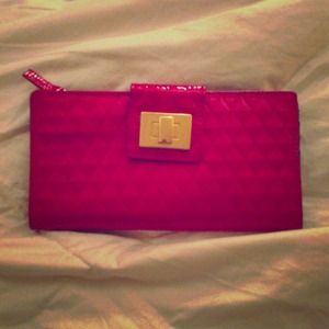 Bright pink wallet