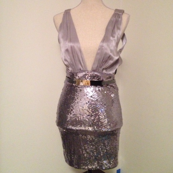 Bebe silver sequin dress
