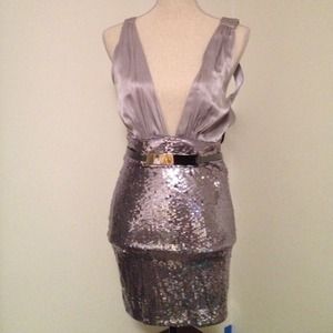 Bebe silver sequin dress
