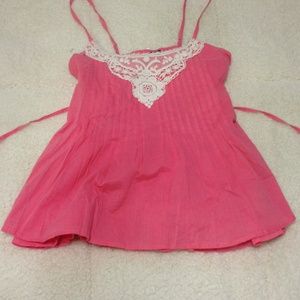 Light Pink cotton top with crochet embroidery