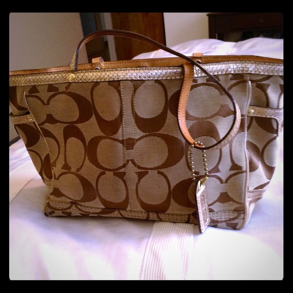 Authentic Coach Tote and Brown Coach Wallet.
